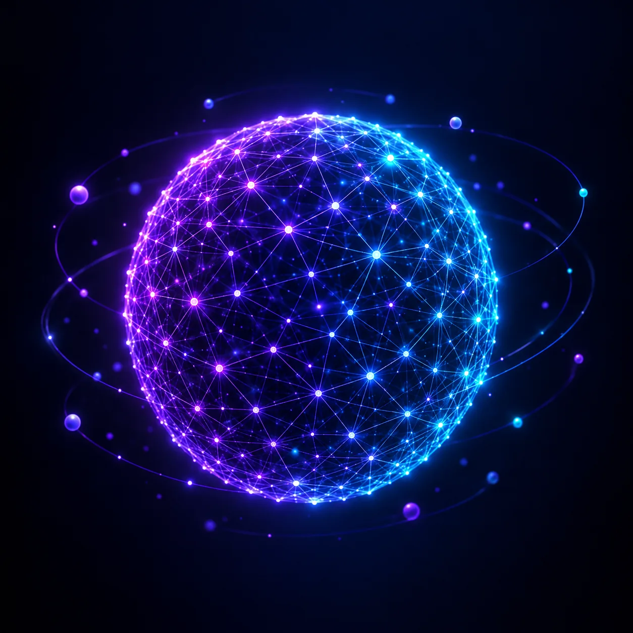 Visualization of the Arvanta AI engine as a glowing neural lattice